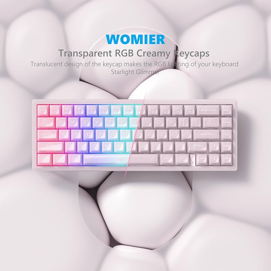 Amazon.co.jp: Womier キーボードキーキャップ クリア、ピンク